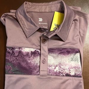 All in motion chest stripe polo in lilac